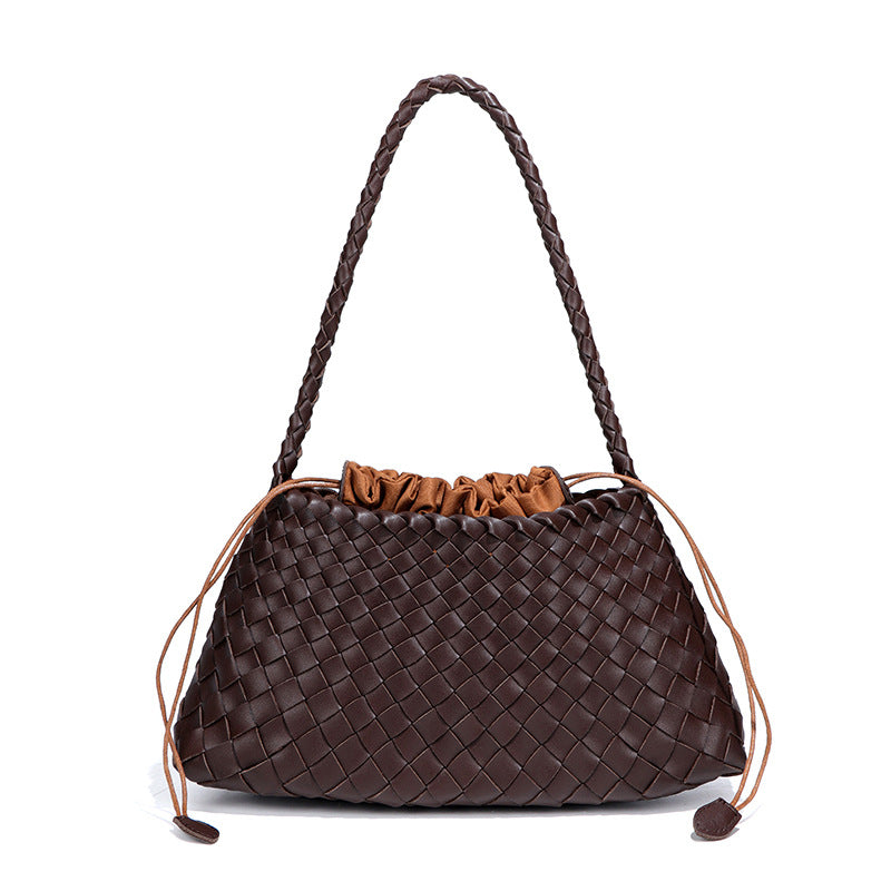 Women's French Fashion Hand-woven Portable Vegetable Basket Shoulder Bags
