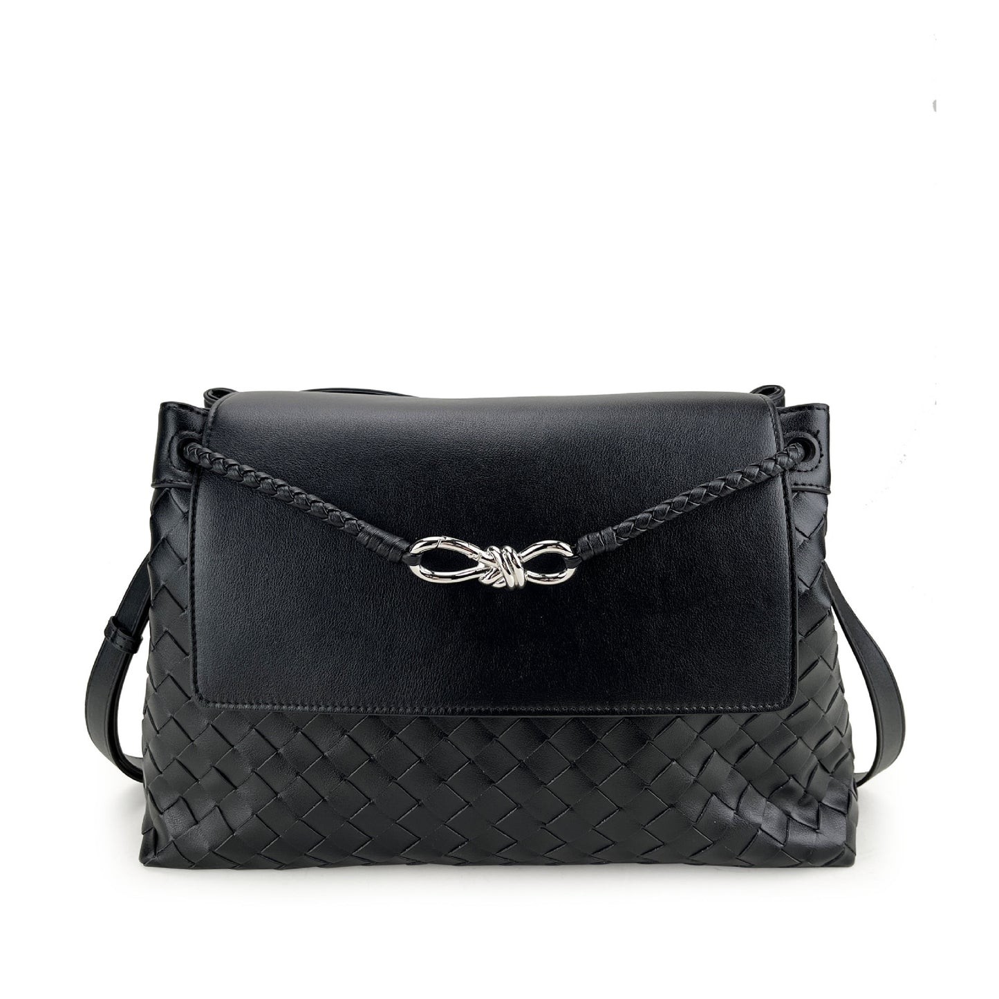 Leather With Sier Butterfly Clasp Large Crossbody Bags