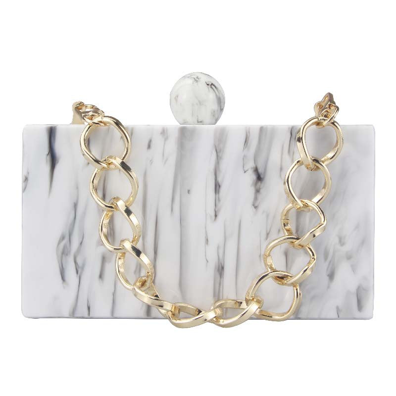 Women's Marble Acrylic Fashion Clutch Dinner Wedding Bags