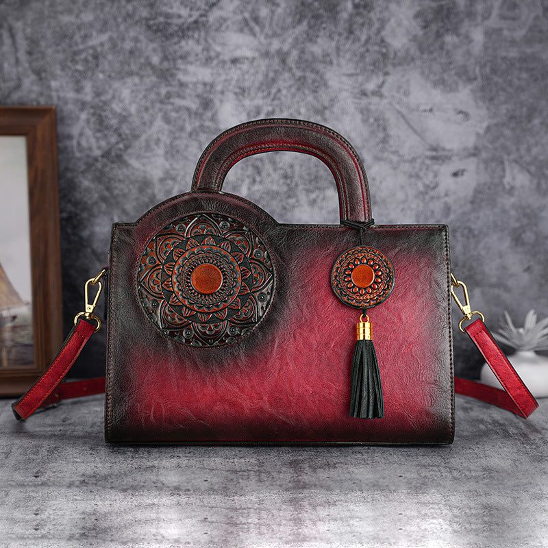 Women's Spring Retro Trendy Hand-rub Color Large Crossbody Bags