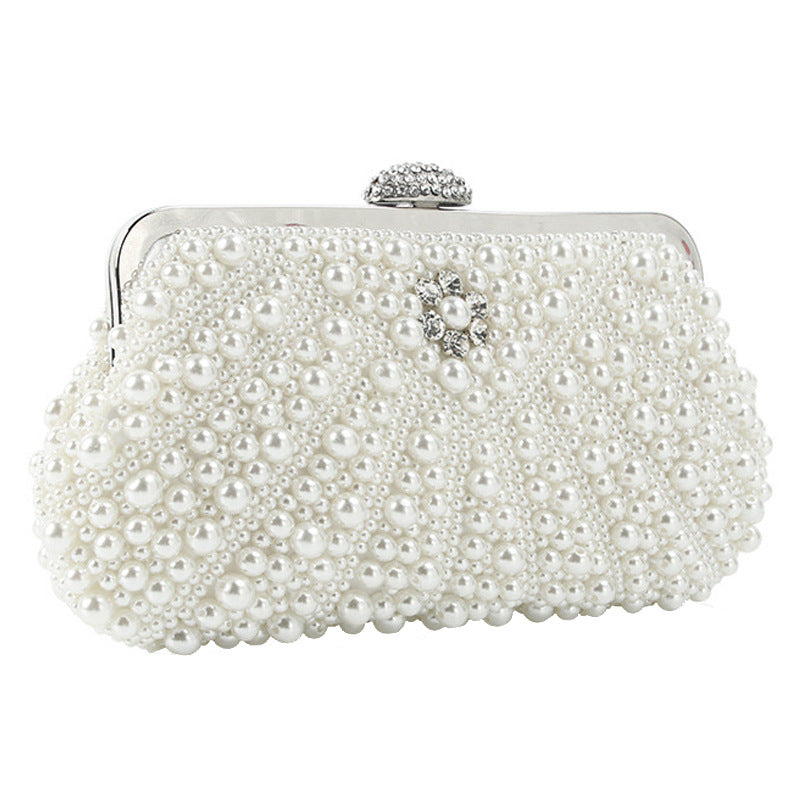 Women's Colorful Moon Pearl Embroidery Hand-held Imitation Evening Bags