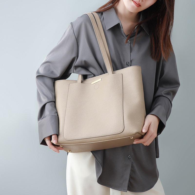 Women's Fashion Genuine Leather Portable Idle Style Shoulder Bags