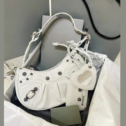Women's Motorcycle Underarm Rivet Tassel Three-in-one January Shoulder Bags