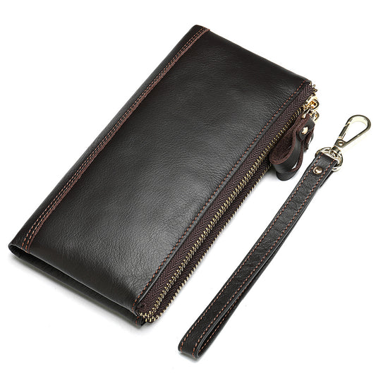 Men's Long Genuine Leather Large Capacity Zipper Men's Wallets