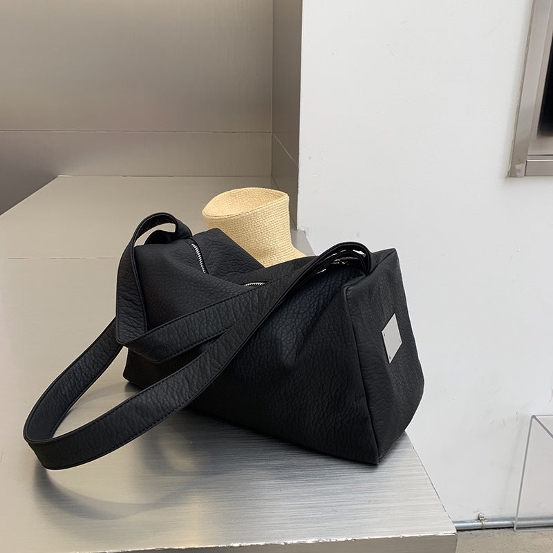 Women's Ge Macaron Large Capacity Soft Leather Shoulder Bags
