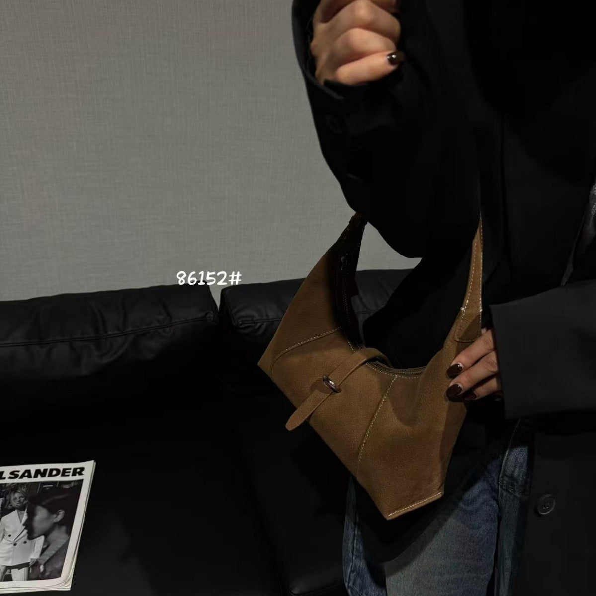 Women's Design Genuine Leather Suede Baguette Fashion Crossbody Bags