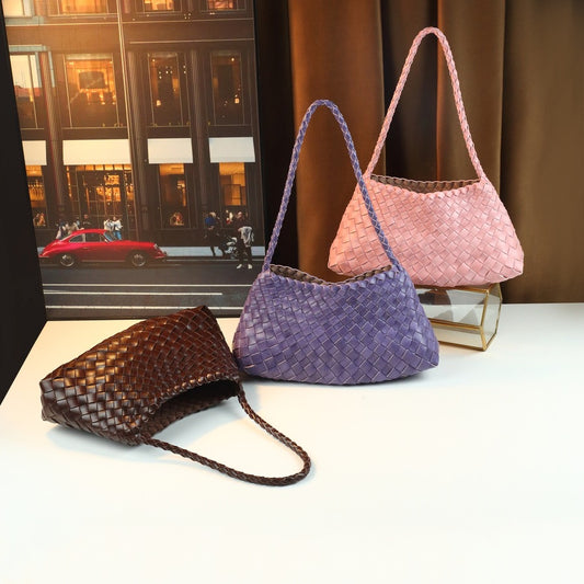 Women's Hand-woven Simple Underarm Fashion Crescent Handbags