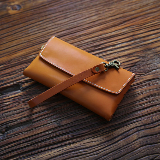 Men's Clutch Long Genuine Leather Large Capacity Mobile Men's Wallets