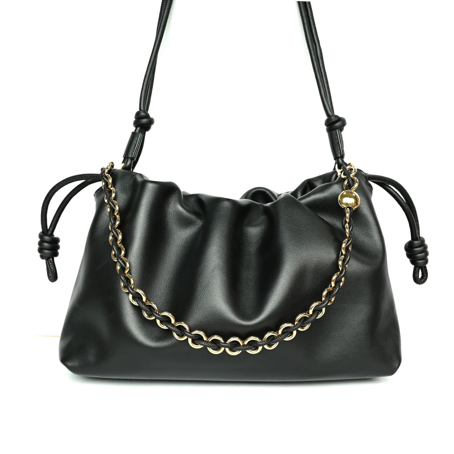 Women's Drawstring Lucky Genuine Leather Exquisite Hand Bags