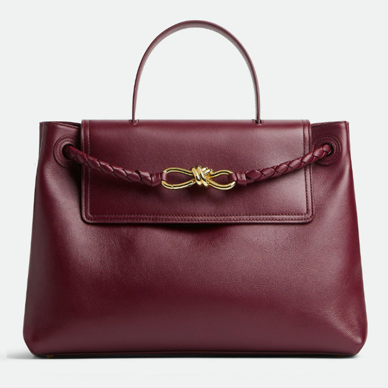 Women's Metal Cord Fastener Old Money Style Handbags