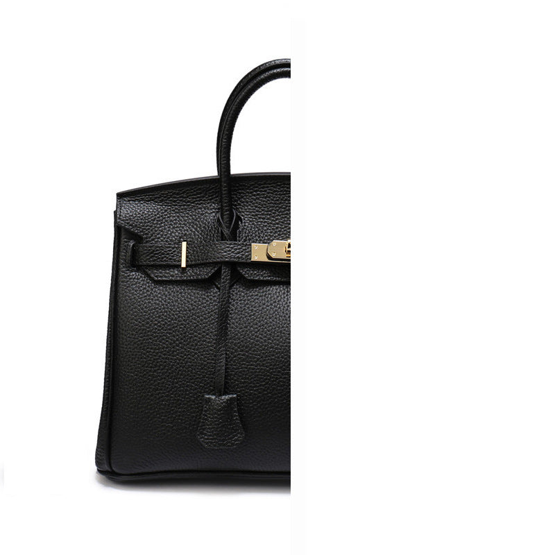 Women's Genuine Leather First Layer Cattlehide Fashion Litchi Handbags