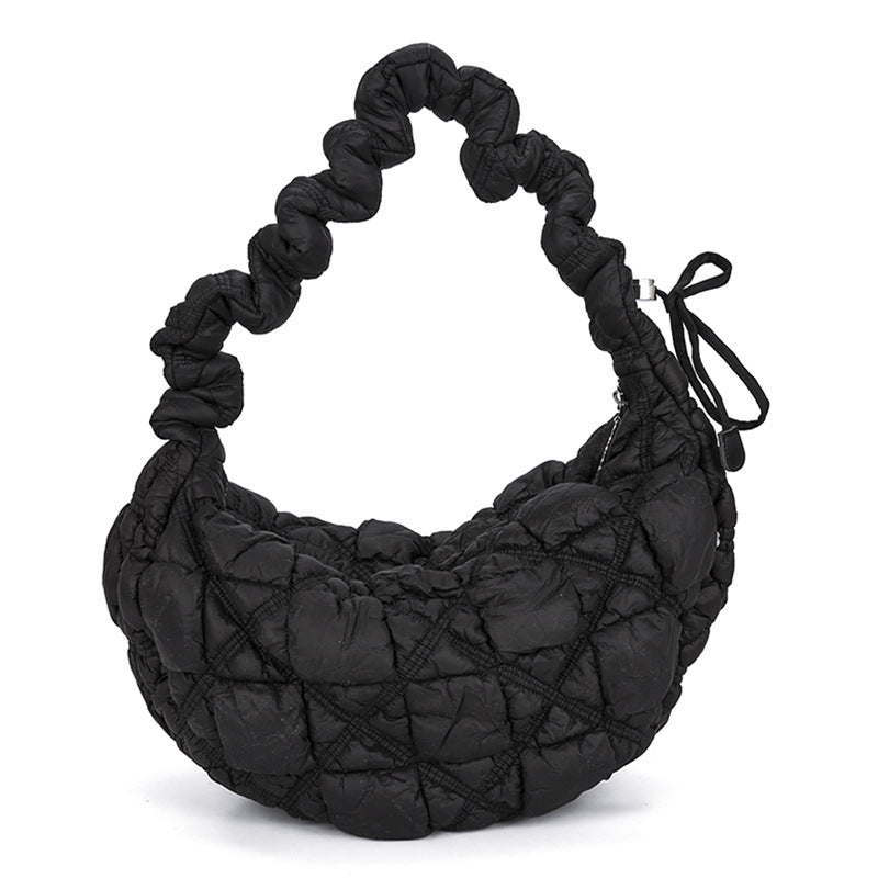 Minority Cloud Pleated Large Capacity Embroidery Thread Shoulder Bags