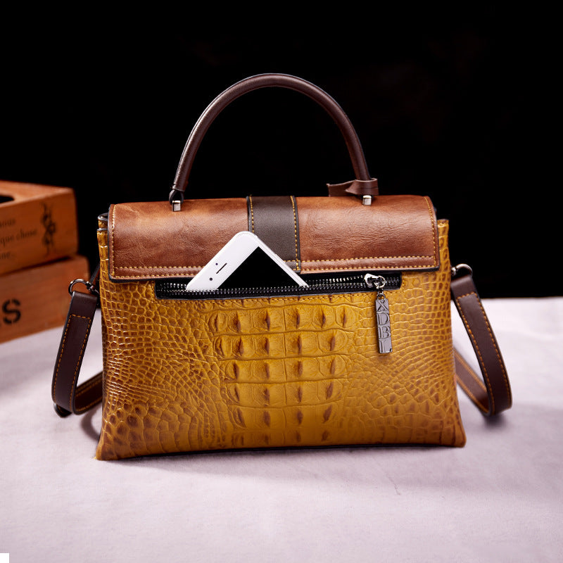 Women's Paul Retro Fashion Embossed Contrast Color Shoulder Bags