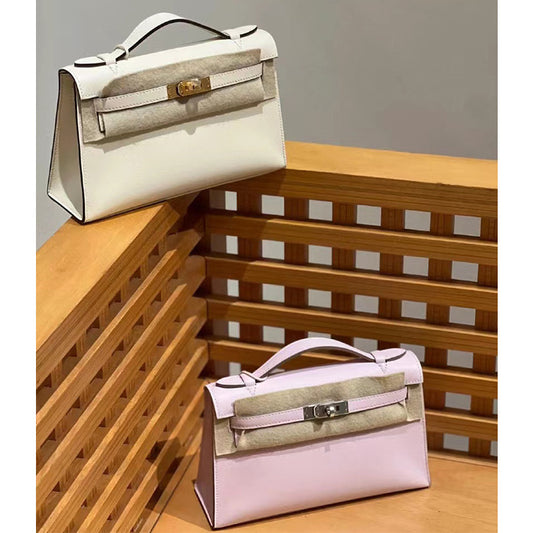 Handmade Wax Line Cowhide Mini Advanced Handbags