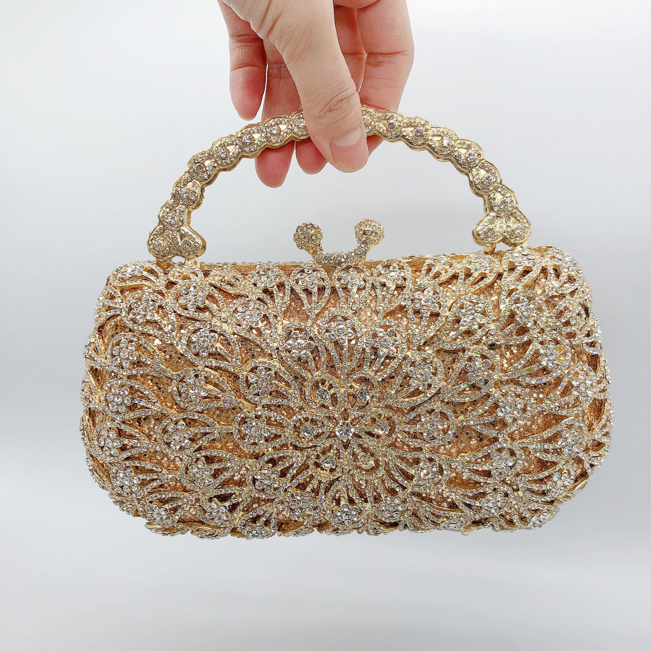 Women's Graceful Anemone Diamond Hand-held Banquet Evening Bags