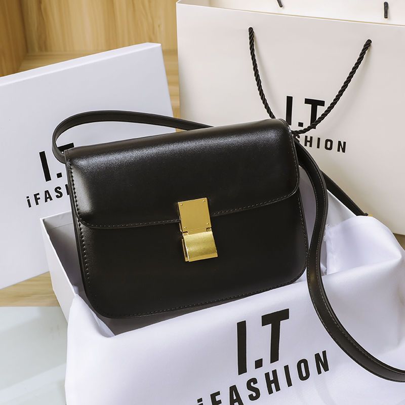 New Women's Genuine Leather Tofu Fashionable Shoulder Bags