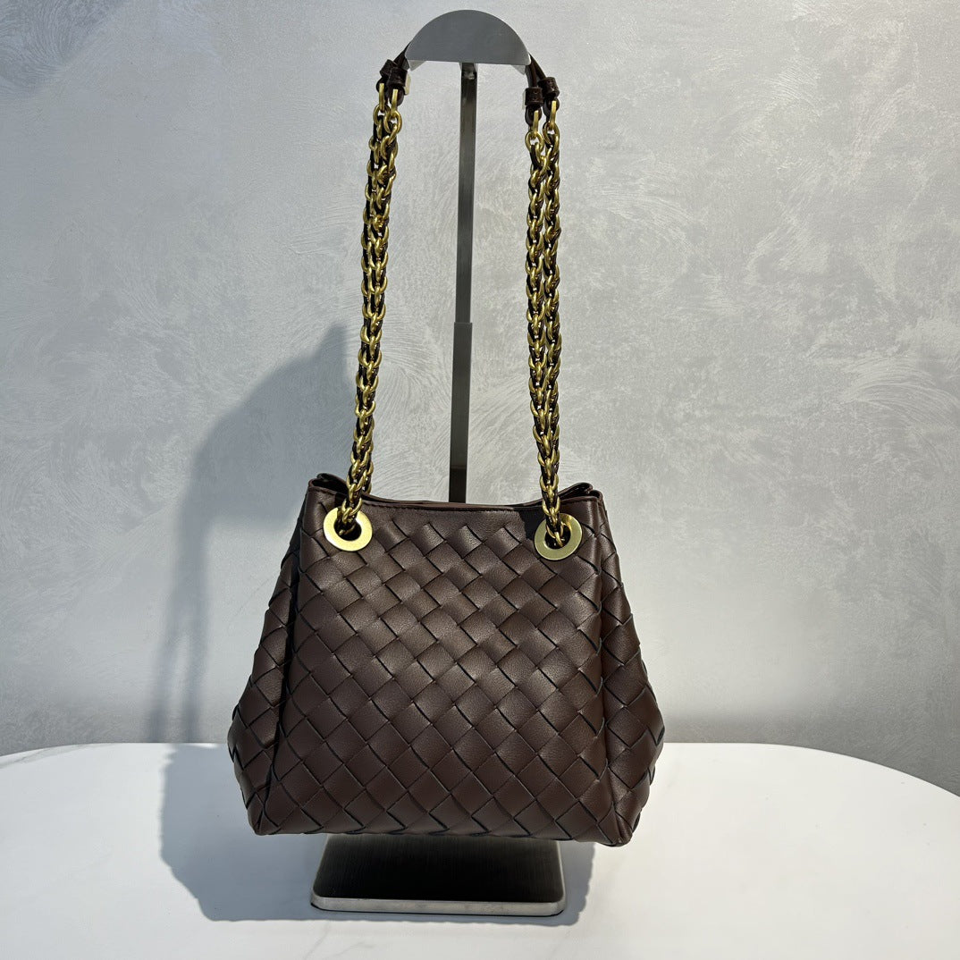 Women's Parachute Handmade Genuine Leather Woven Shoulder Bags