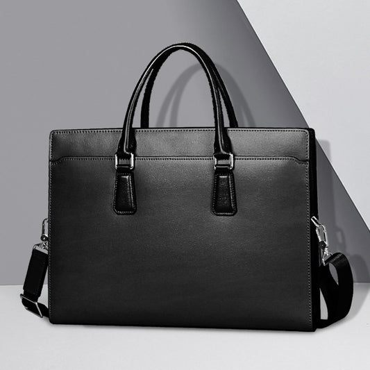 Men's Leather Password Computer First Layer Cowhide Bags