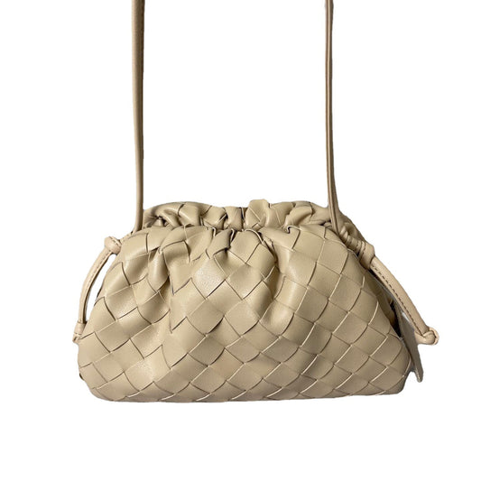 Women's Pleated Wind Woven Cloud Genuine Leather Magnetic Crossbody Bags