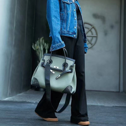 Women's Advanced Texture Retro Large Capacity Contrast Handbags