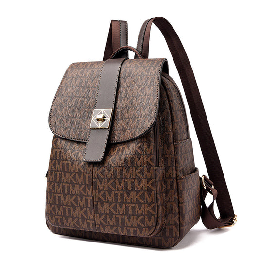 Korean Style Fashion Soft Leather Large Backpacks