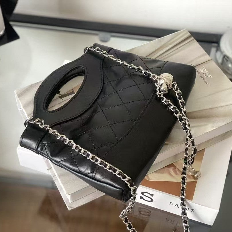 Women's Style Rhombus Chain Genuine Leather Fashionable Crossbody Bags
