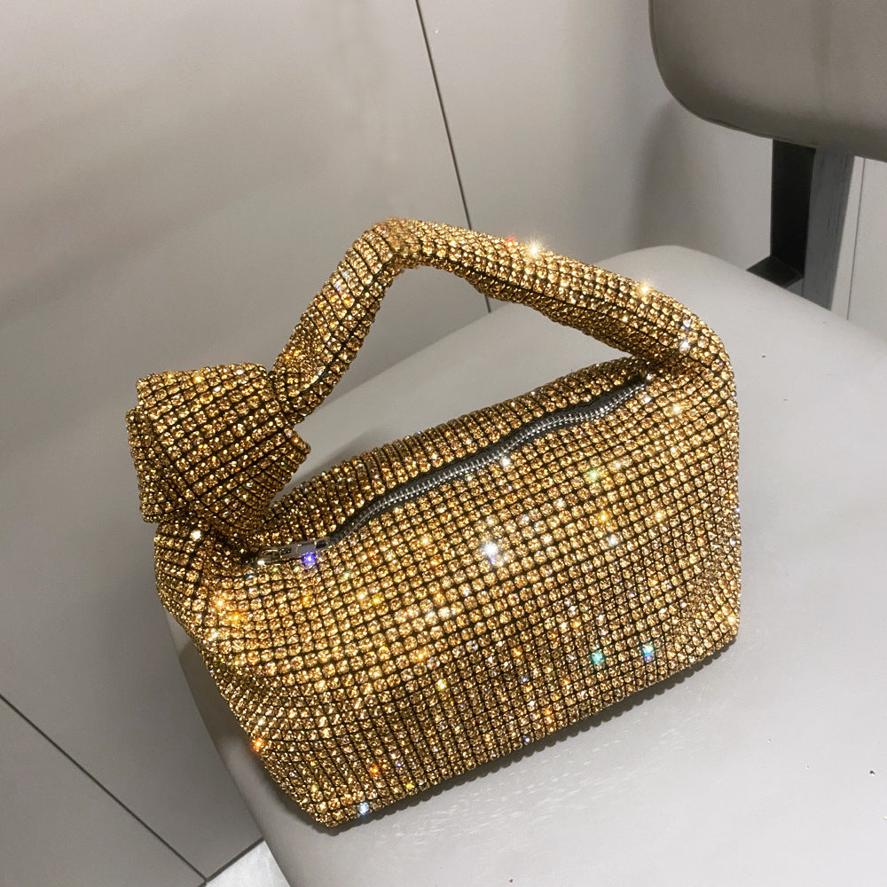 Women's Rhinestone Big Diamond Knotted Fashion Underarm Handbags