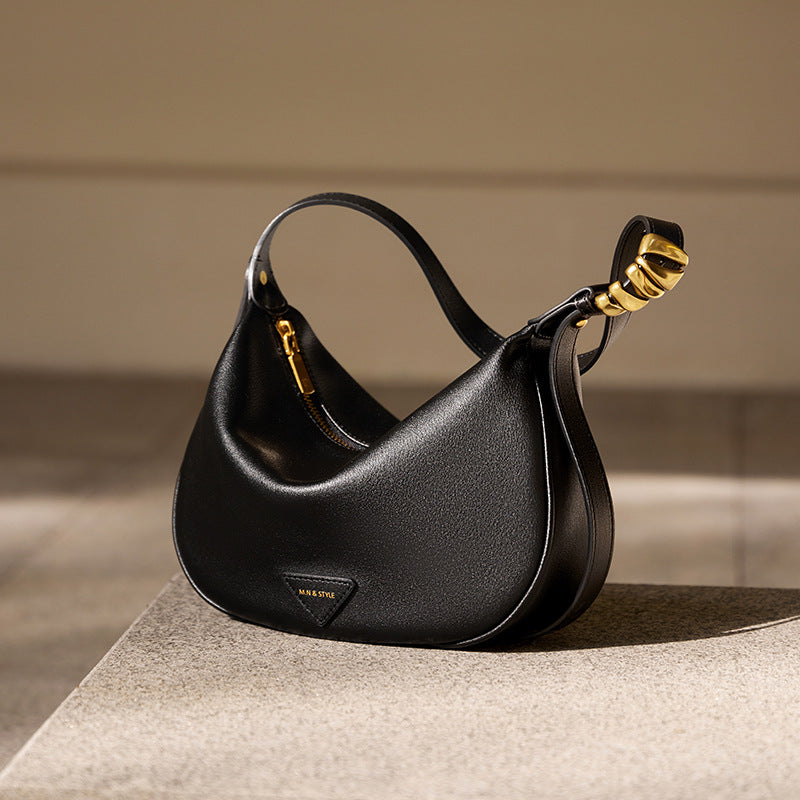 Women's Dumpling High Sense Soft Leather Genuine Shoulder Bags
