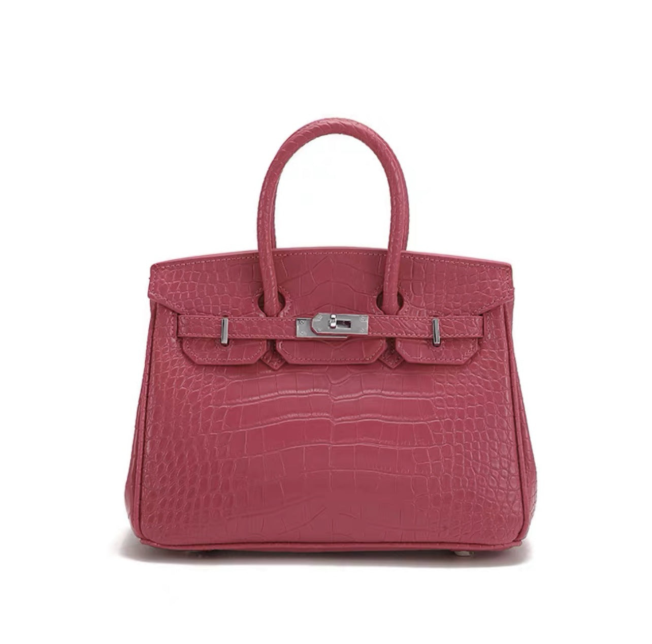 Women's Seam Platinum Crocodile Pattern Du Ke Pu Motorcycle Handbags