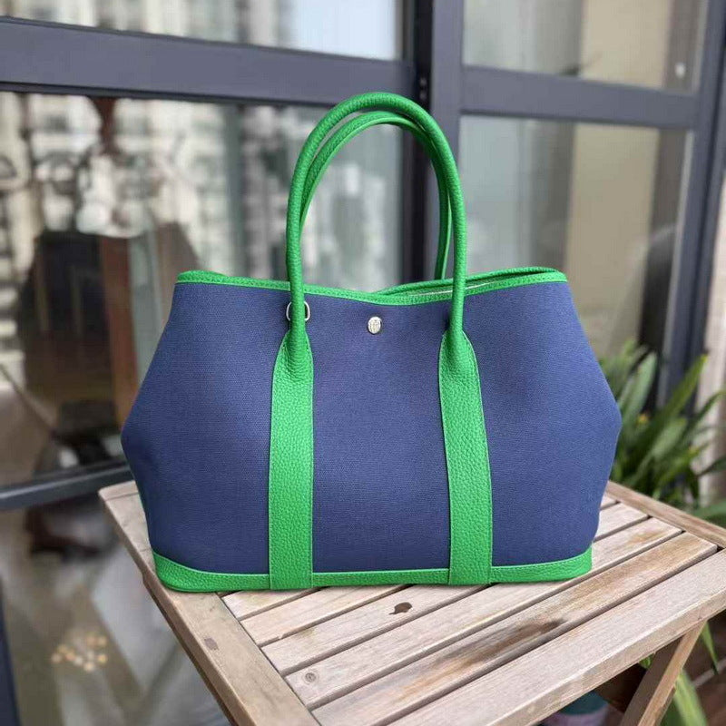 First Layer Cowhide Contrast Color Fashion Handbags