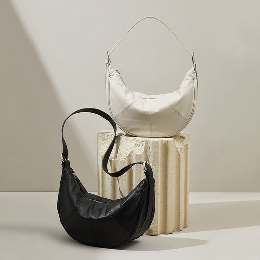 Fashion High-grade Soft Cloud Selenodont Large Capacity Genuine Bags