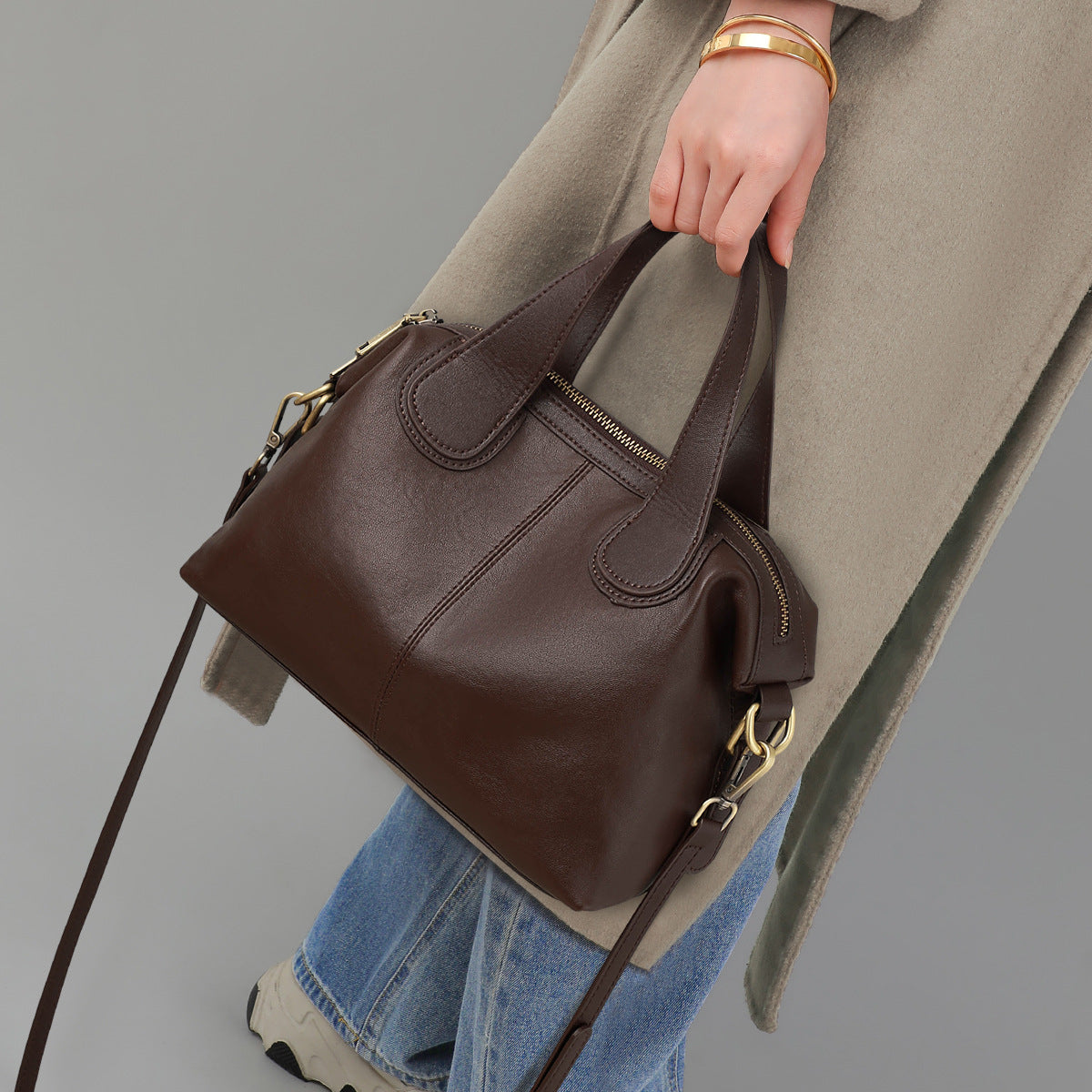 Graceful Women's Genuine Leather Large Capacity Handbags