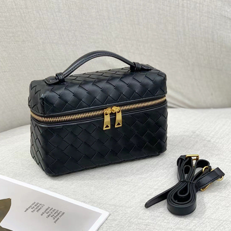 Leather Hand-woven Vintage Weave Lunch Box Backpacks