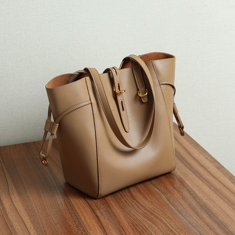 Women's Niche Fashion Genuine Leather Portable Large Shoulder Bags