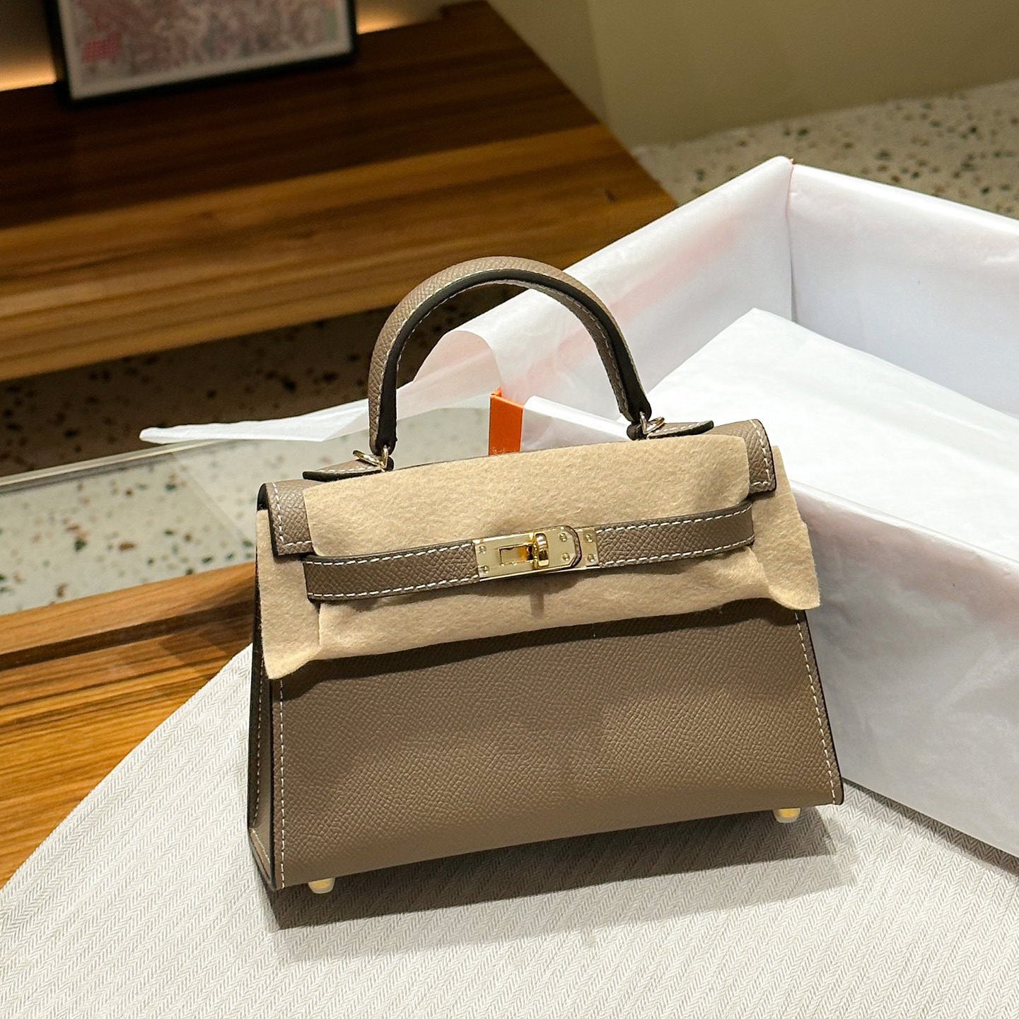 Women's Palm Print Gold Sier Second Generation Kelly Crossbody Bags