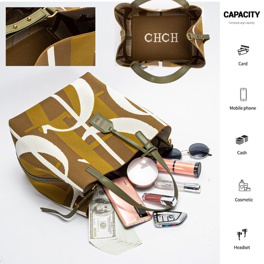 Women's Spring Fashion Letter Design Large Capacity Shoulder Bags