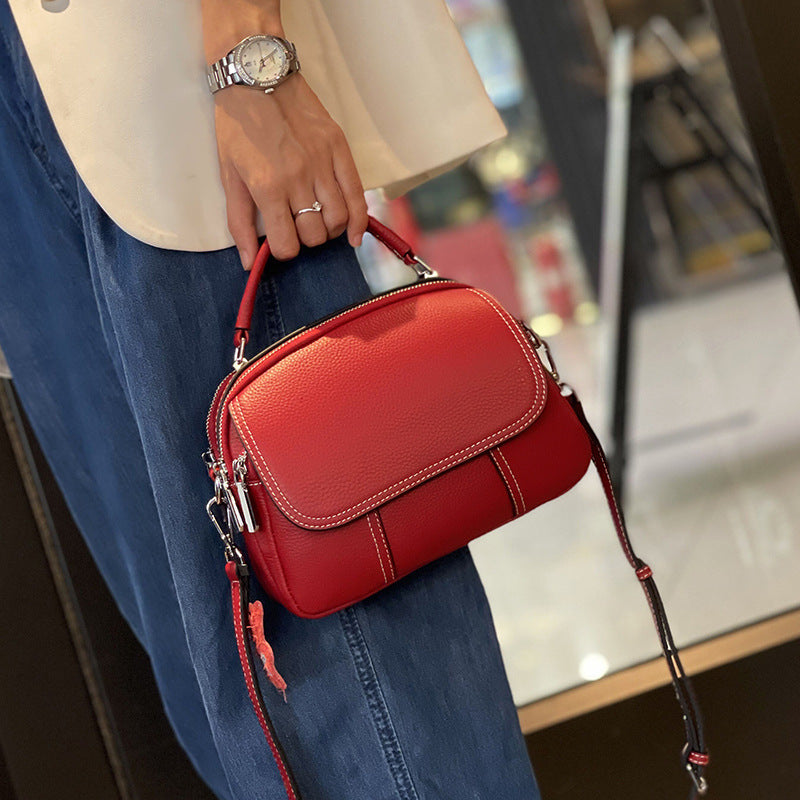 Women's Genuine Leather Portable Fashion High-grade Niche Handbags