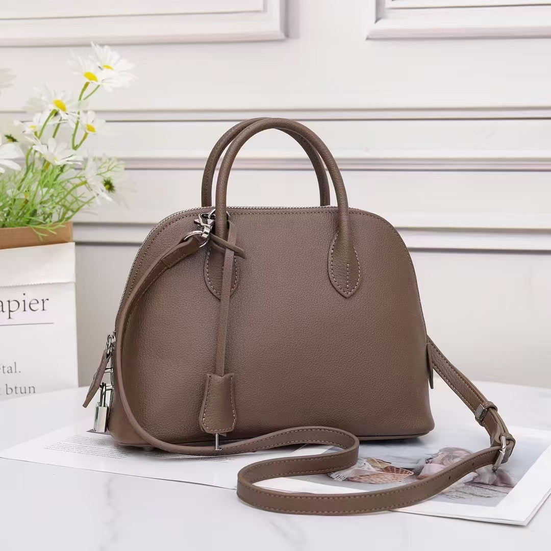 Women's Large Capacity Hand-held Top Layer Leather Bags