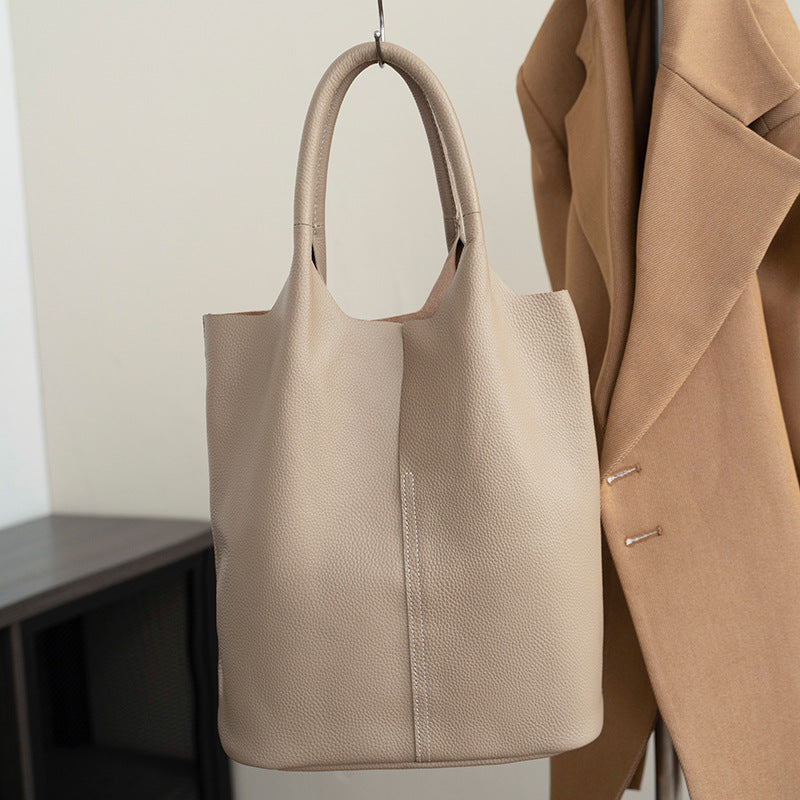 Women's Genuine Leather High-grade Minority Simple Soft Handbags