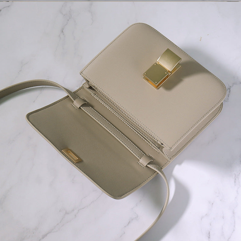 Women's Rub Grain Cowhide Leather Retro Toothpick Crossbody Bags
