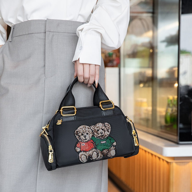 Women's Popular Portable For Design Bear Boston Crossbody Bags