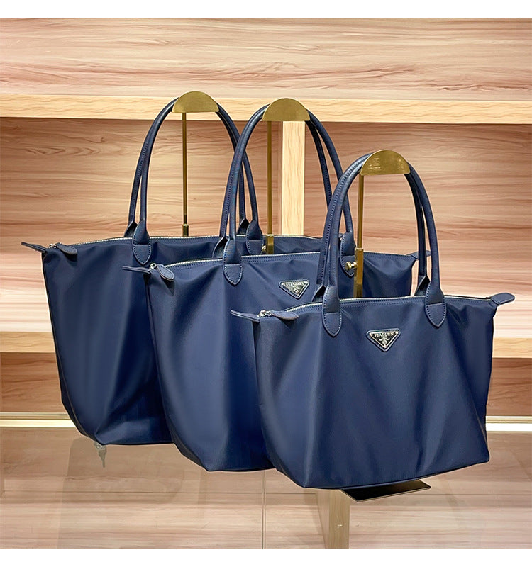 Glamorous Imported Nylon Cloth With Leather Handbags