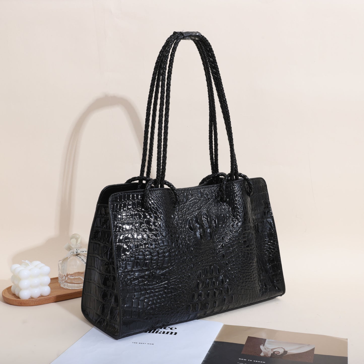 Women's Crocodile Leather High-grade Large Capacity Trendy Shoulder Bags