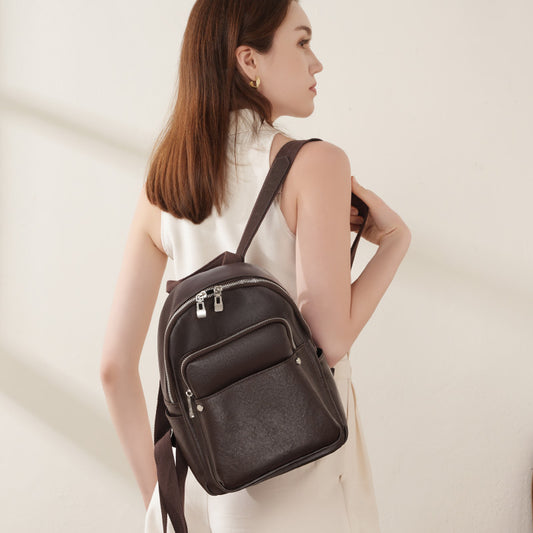 Women's High-grade Vegetable Tanned Leather Fashion Commuter Backpacks