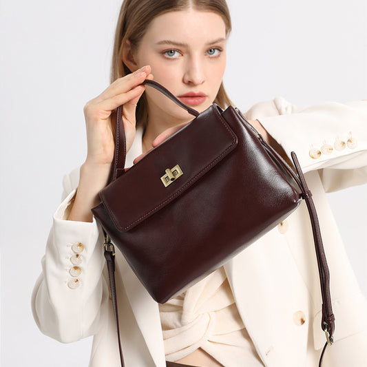 Women's Layer Cowhide Genuine Leather High Sense Shoulder Bags