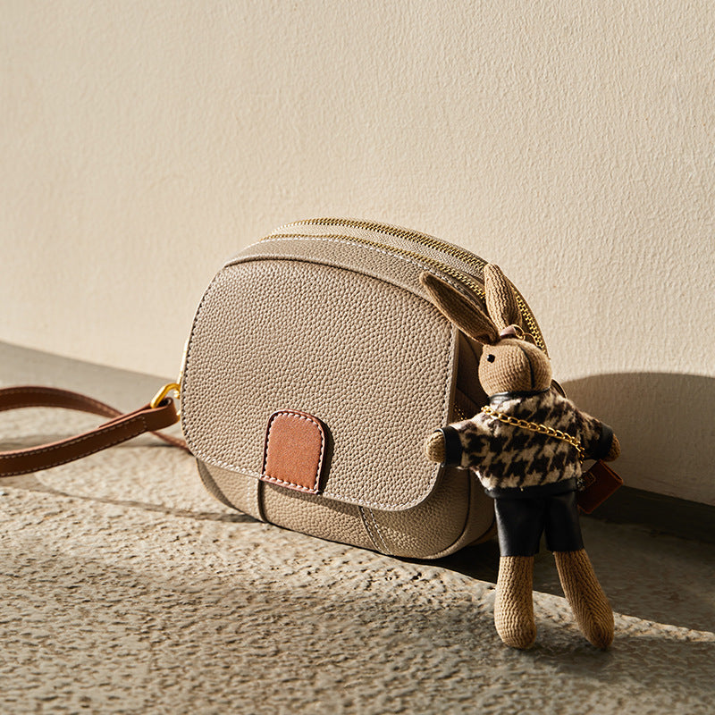 Women's Graceful Du Genuine Leather Round Crossbody Bags
