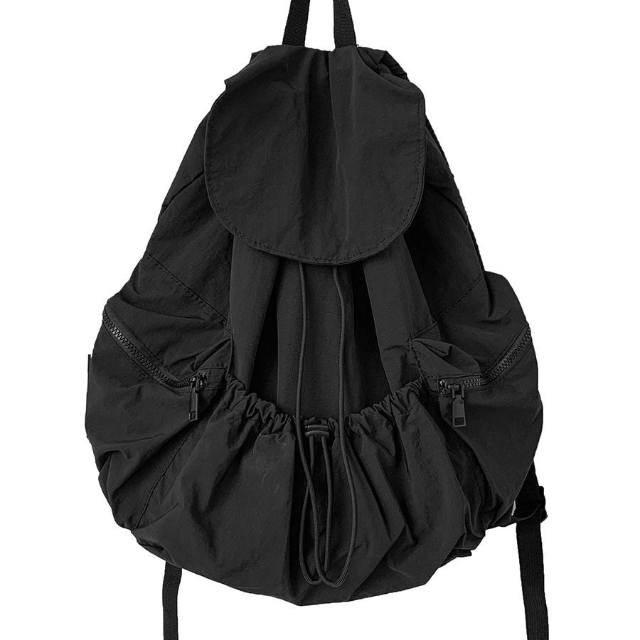 Women's Pleated Drawstring Nylon Niche Trendy Large Backpacks