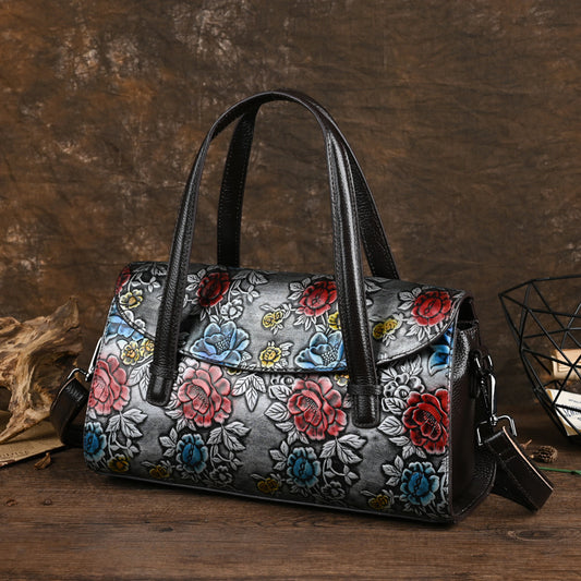 Women's Clutch Genuine Leather Retro Mother First Handbags