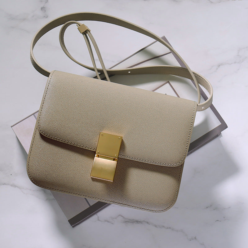 Women's Rub Grain Cowhide Leather Retro Toothpick Crossbody Bags