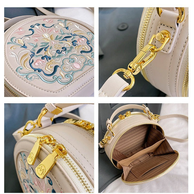 Chinese Style Embroidery Round Versatile Fashion Crossbody Bags